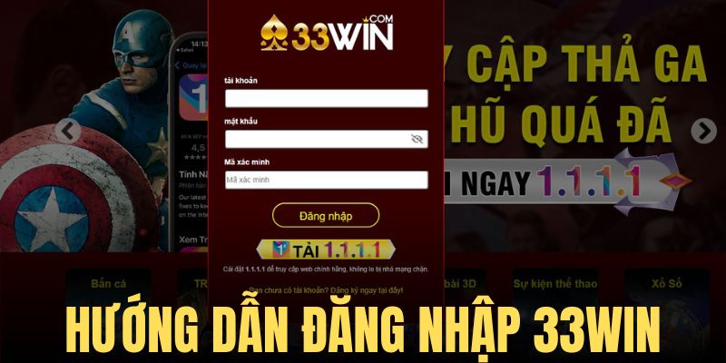 Cụ thể cách đăng nhập 33win dành cho máy tính