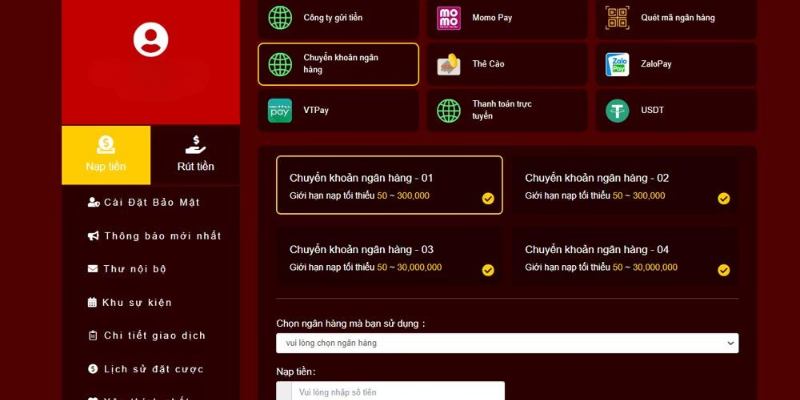Cách để người chơi chuyển vốn vào tài khoản dễ dàng